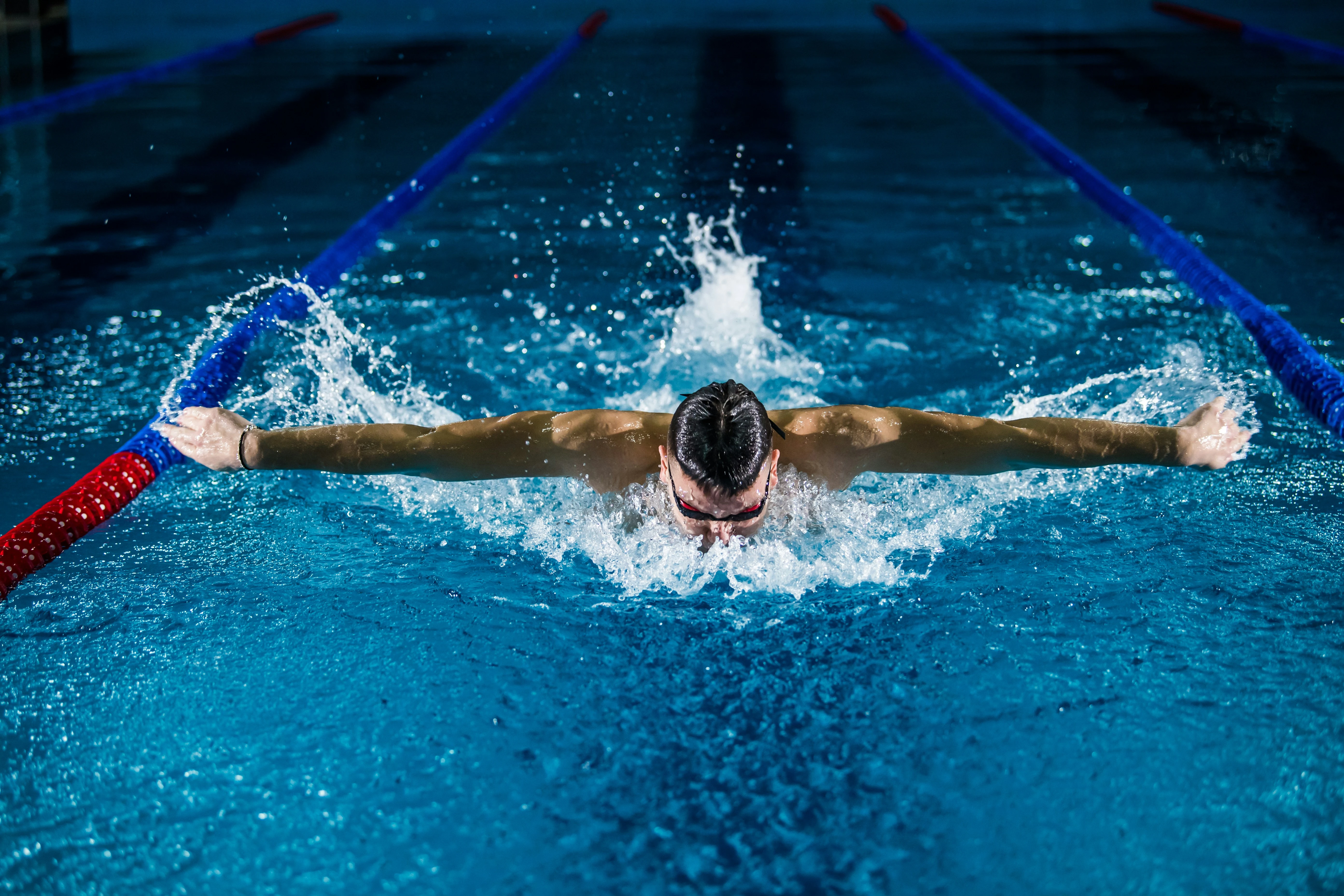 a person swimming