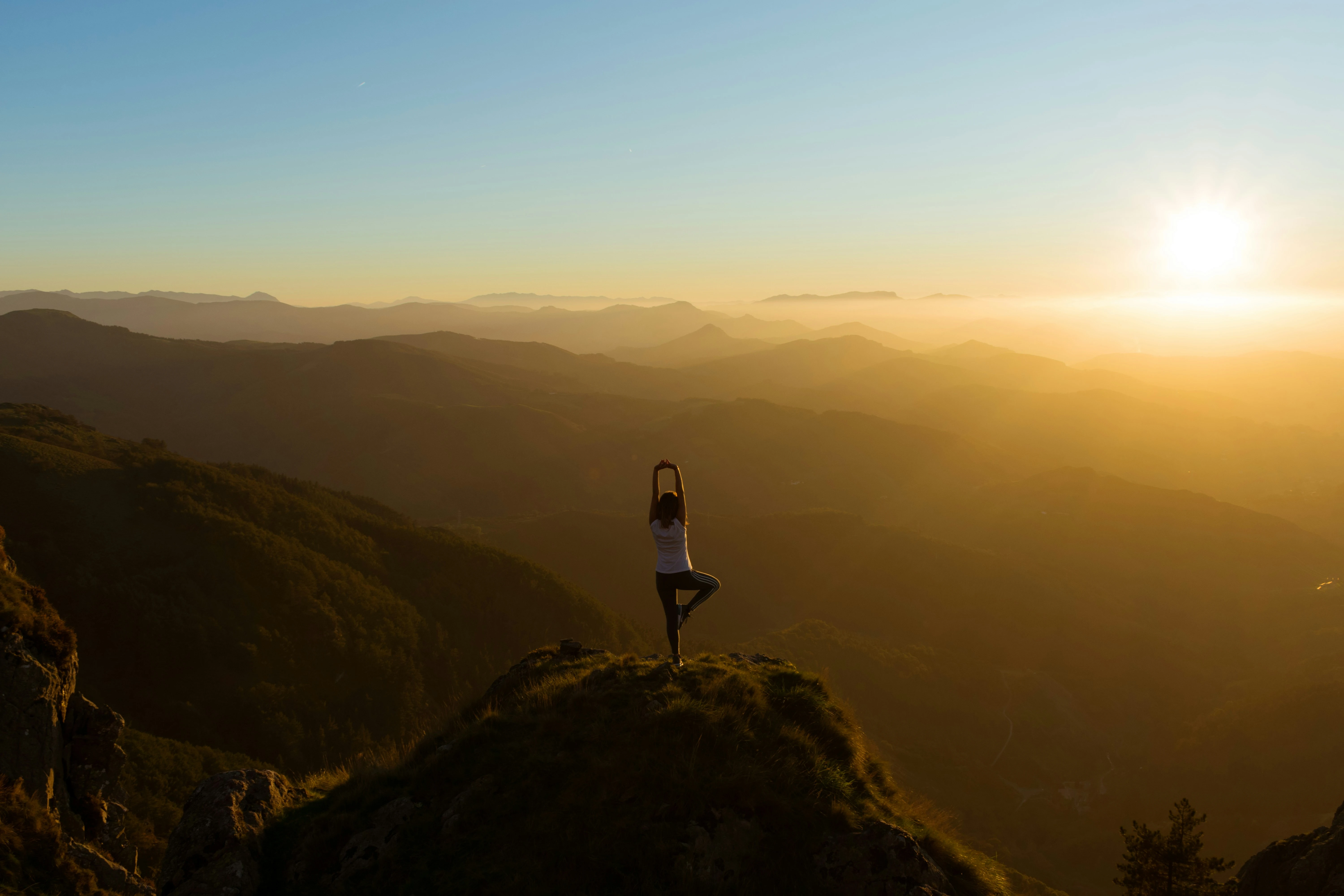 a person meditating